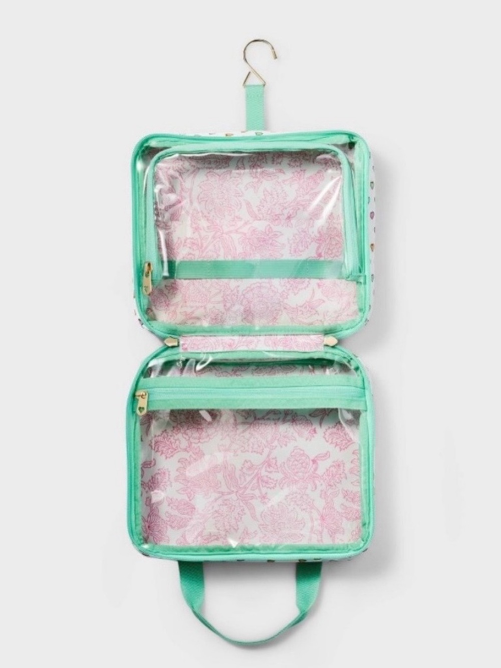 Roller Rabbit Mint & Multicolor Heart Print Lunch Bag - Picture 2 of 3
